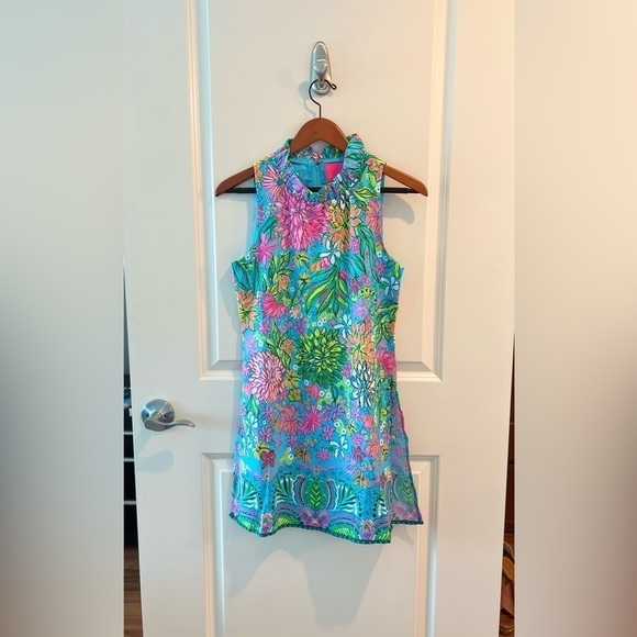 Lilly Pulitzer Adalina Romper Seabreeze Blue Walking On Sunshine NWT - Picture 2 of 16
